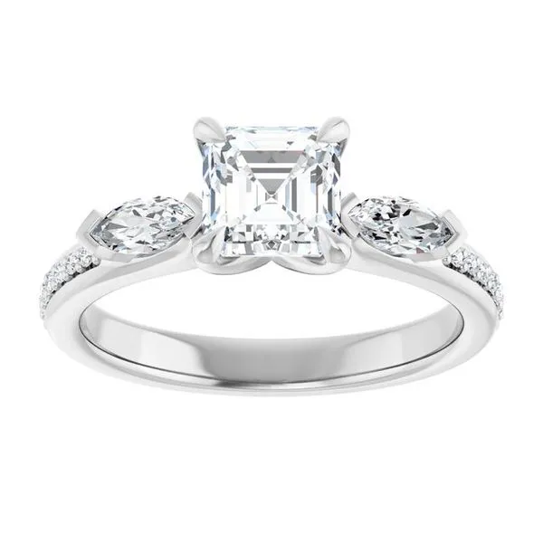 Claw-Prong Three-Stone Engagement Ring Image 3 Vulcan's Forge LLC KANSAS CITY, MO