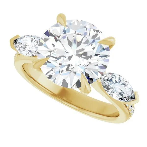 Claw-Prong Three-Stone Engagement Ring Image 5 Jimmy Smith Jewelers Decatur, AL