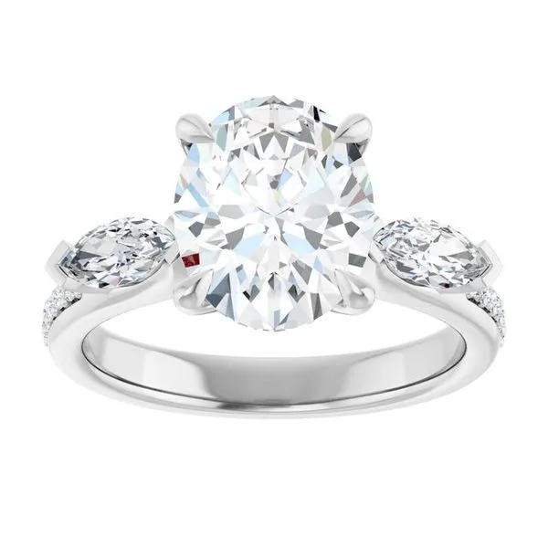 Claw-Prong Three-Stone Engagement Ring Image 3 Futer Bros Jewelers York, PA