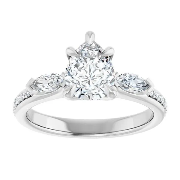 Claw-Prong Three-Stone Engagement Ring Image 3 J. West Jewelers Round Rock, TX