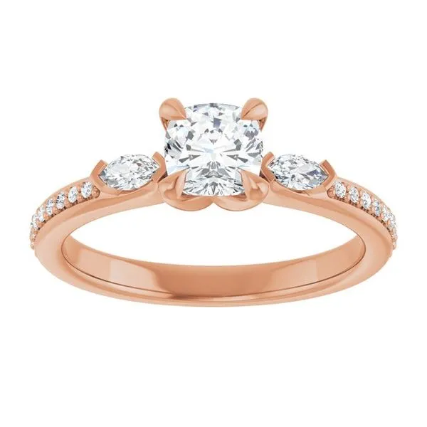 Claw-Prong Three-Stone Engagement Ring Image 3 Paul James Jewelers Angels Camp, CA