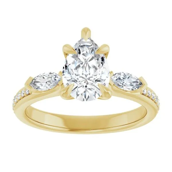 Claw-Prong Three-Stone Engagement Ring Image 3 Northwood Jewelers Northwood, OH
