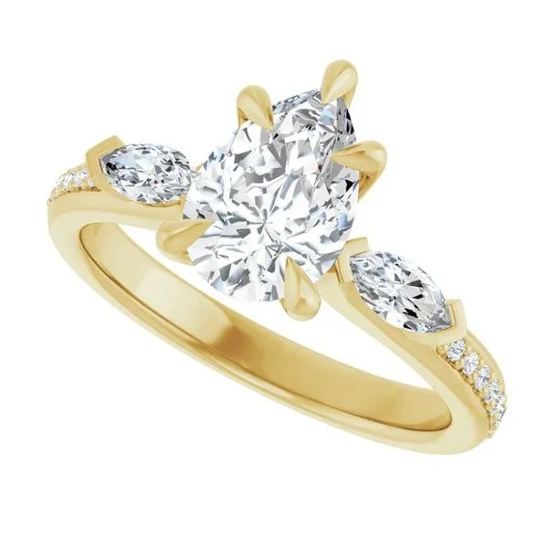 Claw-Prong Three-Stone Engagement Ring Image 5 Arezzo Jewelers Elmwood Park, IL