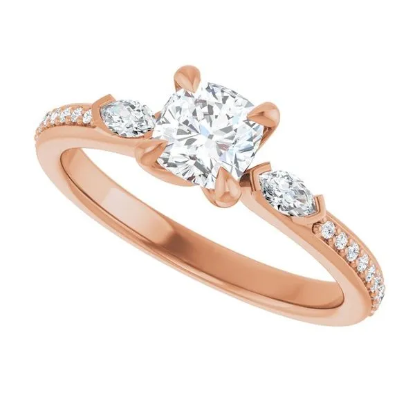 Claw-Prong Three-Stone Engagement Ring Image 5 J. Thomas Jewelers Rochester Hills, MI