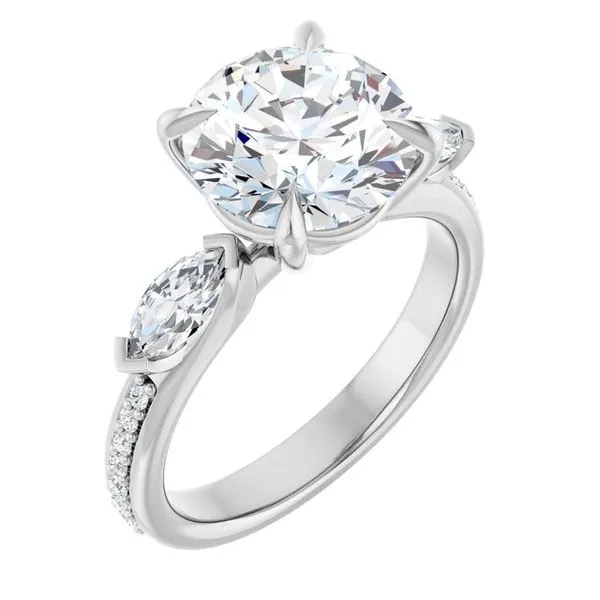 Claw-Prong Three-Stone Engagement Ring J. Thomas Jewelers Rochester Hills, MI