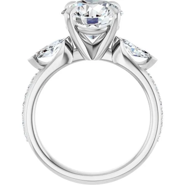 Claw-Prong Three-Stone Engagement Ring Image 2 J. Thomas Jewelers Rochester Hills, MI