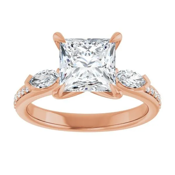 Claw-Prong Three-Stone Engagement Ring Image 3 Futer Bros Jewelers York, PA