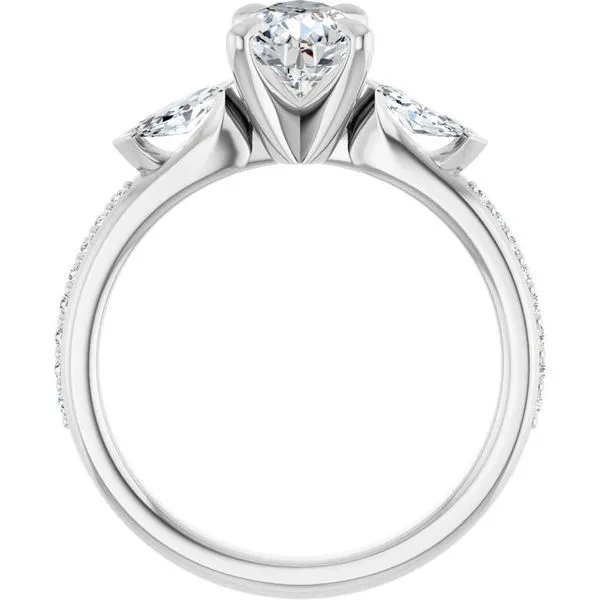 Claw-Prong Three-Stone Engagement Ring Image 2 Shipley's Fine Jewelry Hampstead, MD