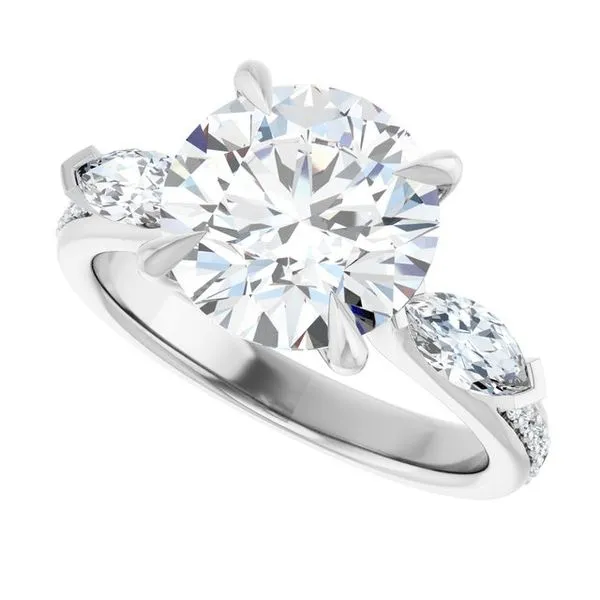 Claw-Prong Three-Stone Engagement Ring Image 5 Raleigh Diamond Fine Jewelry Raleigh, NC
