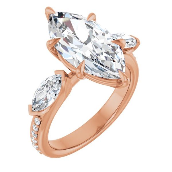 Claw-Prong Three-Stone Engagement Ring