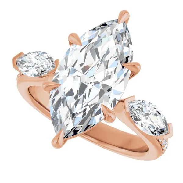 Claw-Prong Three-Stone Engagement Ring Image 5 Hudson Valley Goldsmith New Paltz, NY