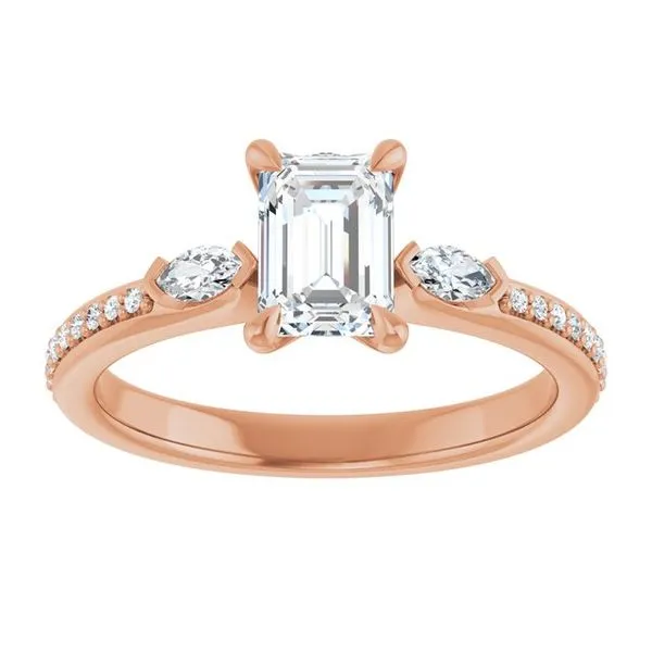 Claw-Prong Three-Stone Engagement Ring Image 3 Paul James Jewelers Angels Camp, CA