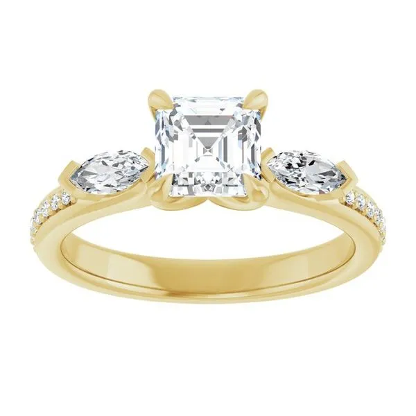 Claw-Prong Three-Stone Engagement Ring Image 3 Northwood Jewelers Northwood, OH