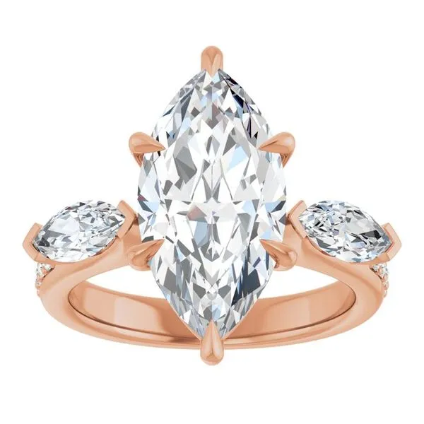 Claw-Prong Three-Stone Engagement Ring Image 3 Jimmy Smith Jewelers Decatur, AL