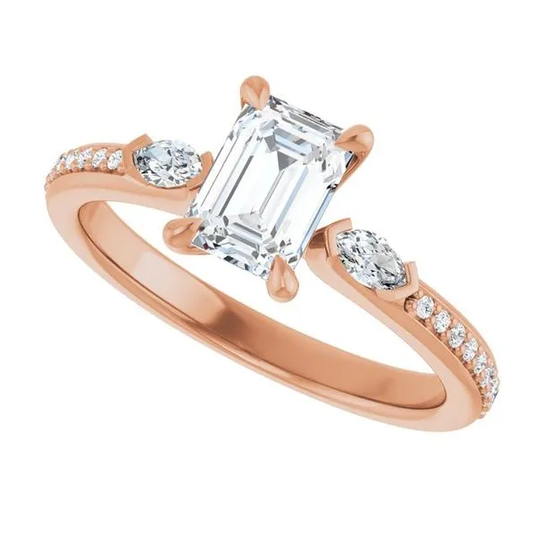 Claw-Prong Three-Stone Engagement Ring Image 5 Hudson Valley Goldsmith New Paltz, NY