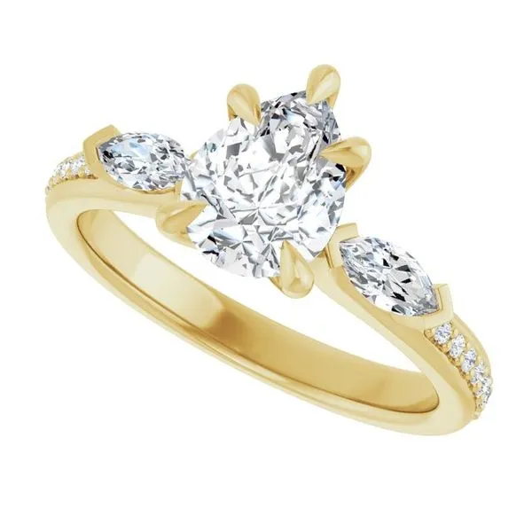 Claw-Prong Three-Stone Engagement Ring Image 5 Hudson Valley Goldsmith New Paltz, NY