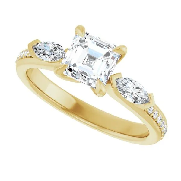 Claw-Prong Three-Stone Engagement Ring Image 5 Shipley's Fine Jewelry Hampstead, MD
