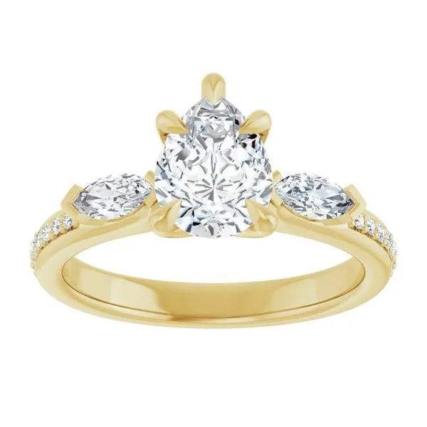 Claw-Prong Three-Stone Engagement Ring Image 3 Don's Jewelry & Design Washington, IA