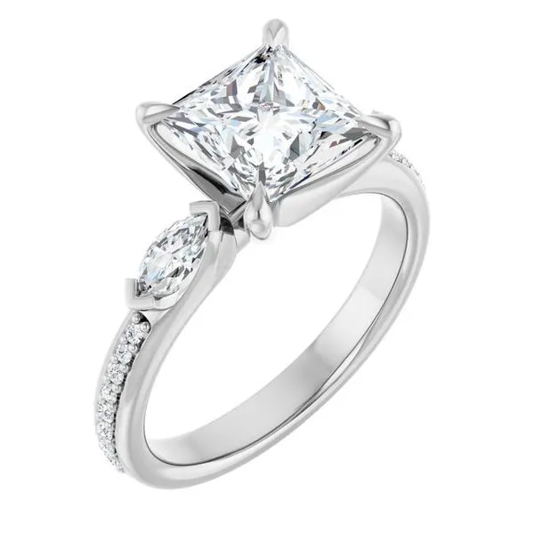 Claw-Prong Three-Stone Engagement Ring Raleigh Diamond Fine Jewelry Raleigh, NC