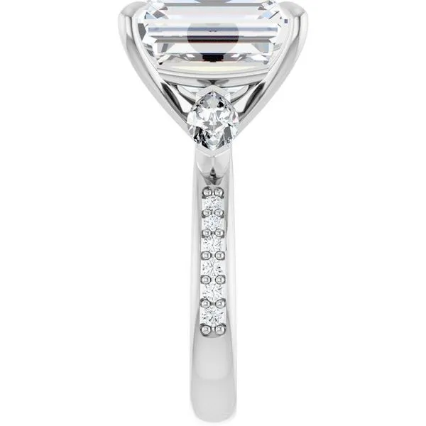 Claw-Prong Three-Stone Engagement Ring Image 4 J. Thomas Jewelers Rochester Hills, MI