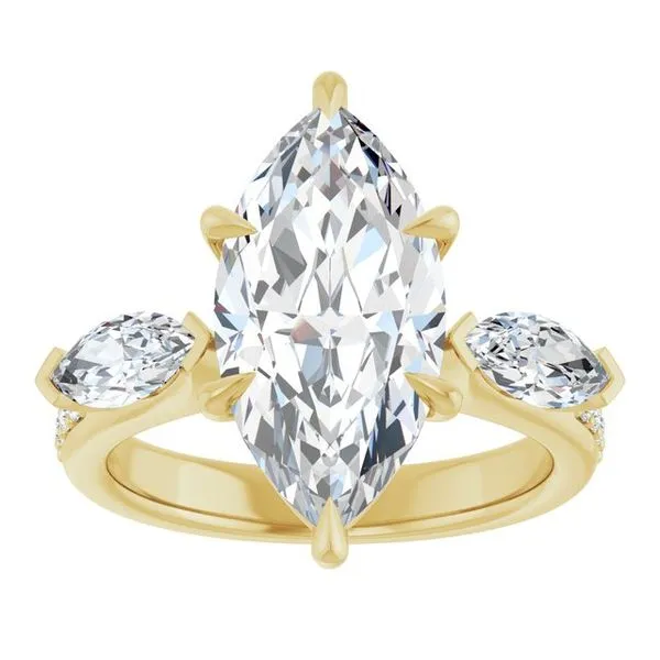 Claw-Prong Three-Stone Engagement Ring Image 3 J. Thomas Jewelers Rochester Hills, MI