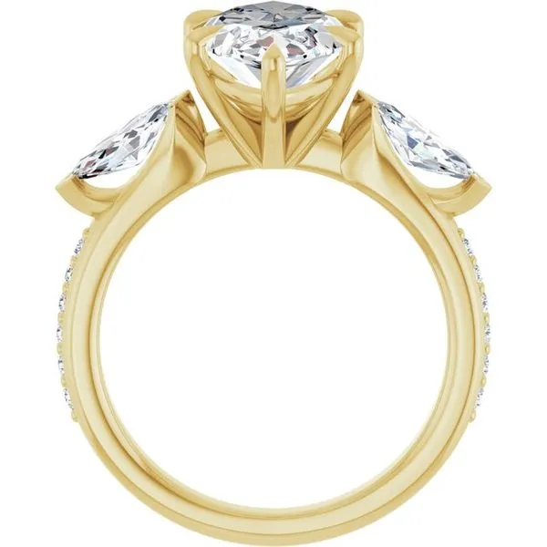 Claw-Prong Three-Stone Engagement Ring Image 2 Stuart Benjamin & Co. Jewelry Designs San Diego, CA