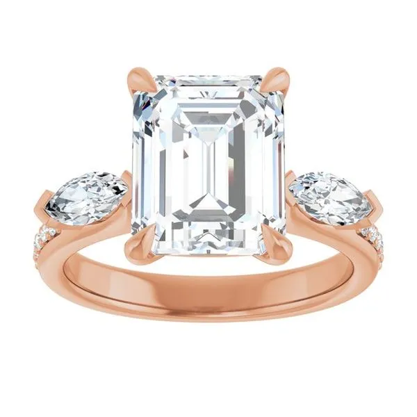 Claw-Prong Three-Stone Engagement Ring Image 3 Raleigh Diamond Fine Jewelry Raleigh, NC