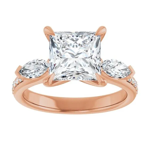 Claw-Prong Three-Stone Engagement Ring Image 3 Futer Bros Jewelers York, PA