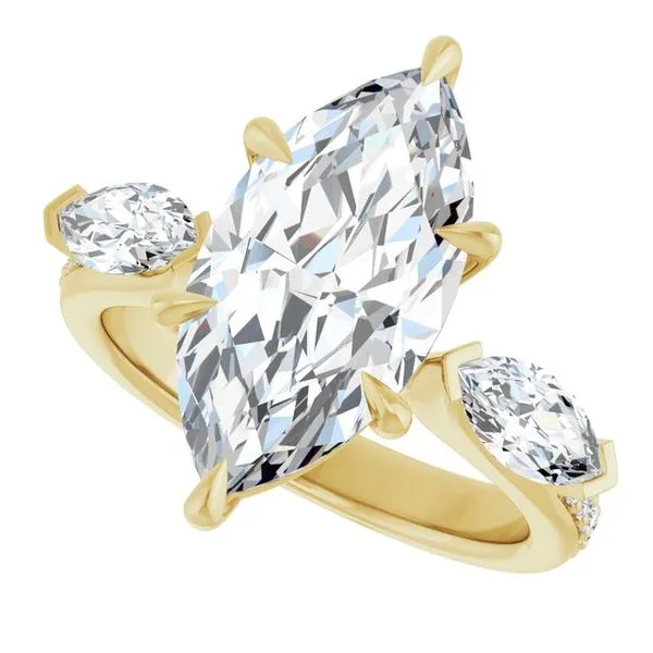 Claw-Prong Three-Stone Engagement Ring Image 5 J. West Jewelers Round Rock, TX