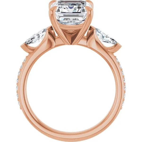 Claw-Prong Three-Stone Engagement Ring Image 2 Hudson Valley Goldsmith New Paltz, NY