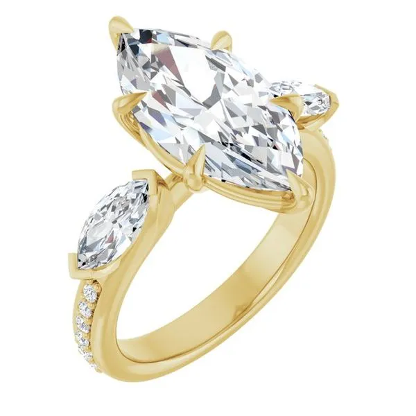 Claw-Prong Three-Stone Engagement Ring Clater Jewelers Louisville, KY