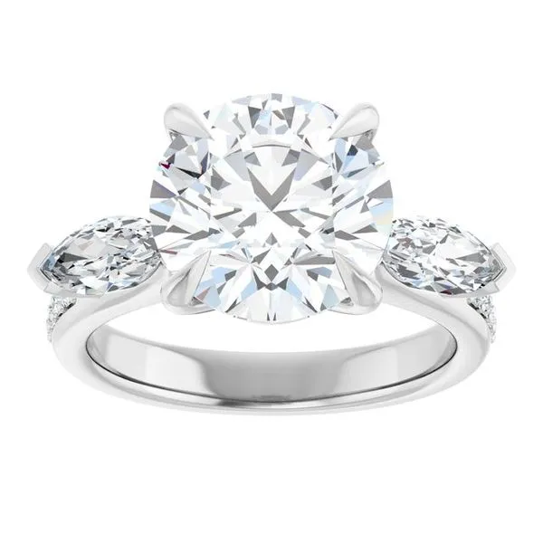 Claw-Prong Three-Stone Engagement Ring Image 3 Vulcan's Forge LLC KANSAS CITY, MO