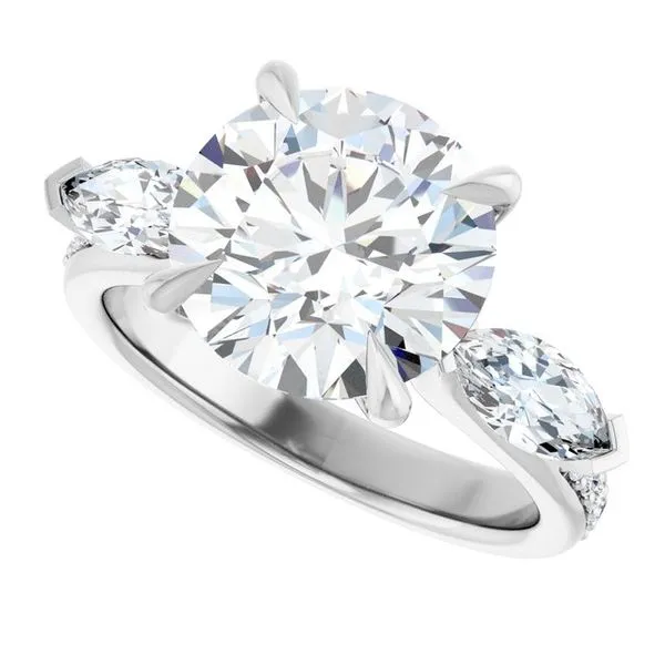 Claw-Prong Three-Stone Engagement Ring Image 5 Northwood Jewelers Northwood, OH