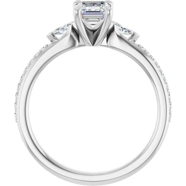 Claw-Prong Three-Stone Engagement Ring Image 2 The Jewelry Source El Segundo, CA