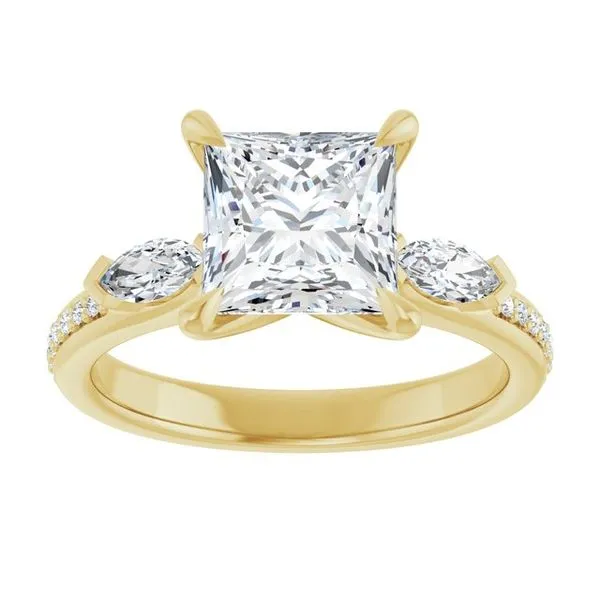 Claw-Prong Three-Stone Engagement Ring Image 3 Clater Jewelers Louisville, KY