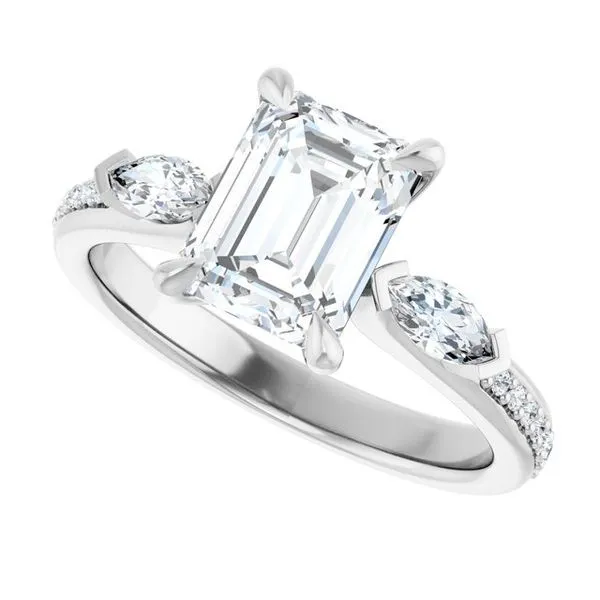 Claw-Prong Three-Stone Engagement Ring Image 5 Clater Jewelers Louisville, KY