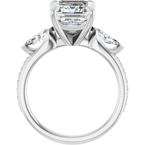 Claw-Prong Three-Stone Engagement Ring Image 2 Michael Szwed Jewelers Longmeadow, MA