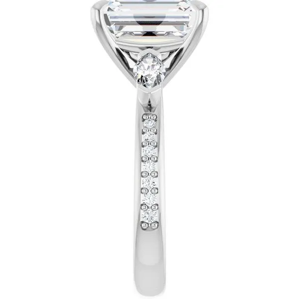 Claw-Prong Three-Stone Engagement Ring Image 4 Futer Bros Jewelers York, PA