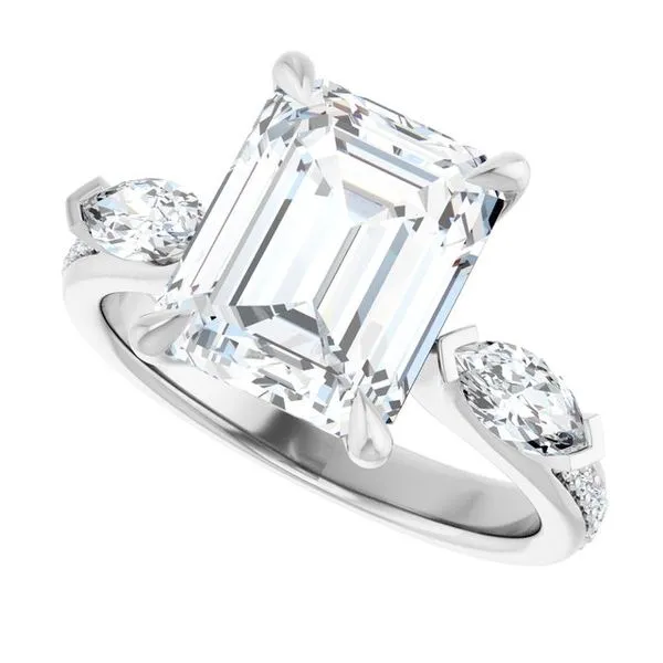 Claw-Prong Three-Stone Engagement Ring Image 5 Austin's Fine Diamonds & Jewelry Lyndhurst, NJ