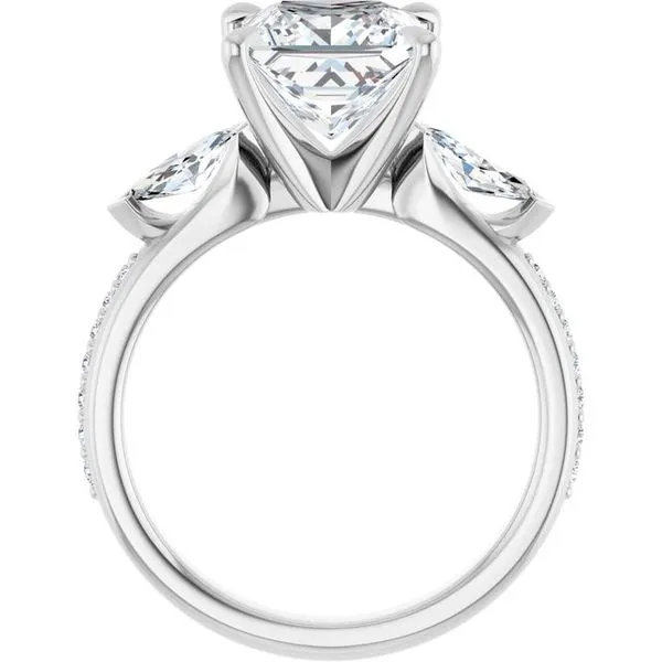 Claw-Prong Three-Stone Engagement Ring Image 2 Vulcan's Forge LLC KANSAS CITY, MO