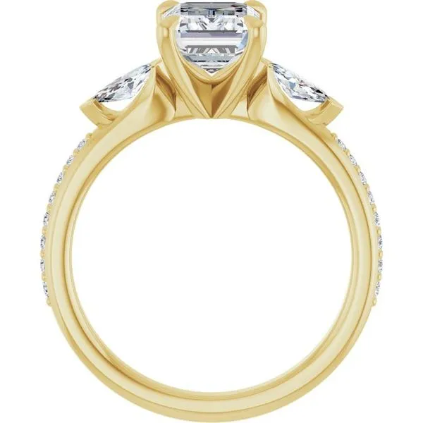 Claw-Prong Three-Stone Engagement Ring Image 2 J. Thomas Jewelers Rochester Hills, MI