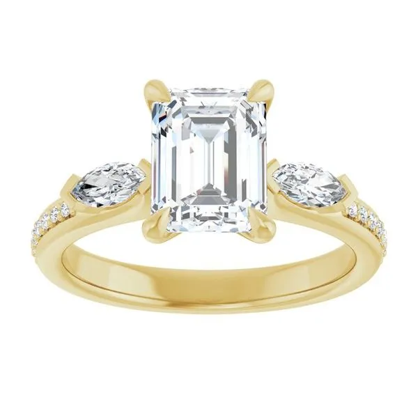 Claw-Prong Three-Stone Engagement Ring Image 3 Don's Jewelry & Design Washington, IA