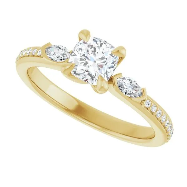 Claw-Prong Three-Stone Engagement Ring Image 5 Jimmy Smith Jewelers Decatur, AL