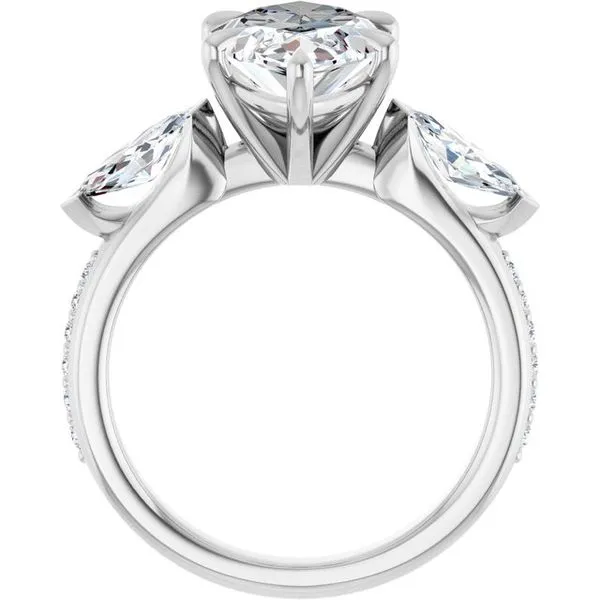 Claw-Prong Three-Stone Engagement Ring Image 2 Northwood Jewelers Northwood, OH