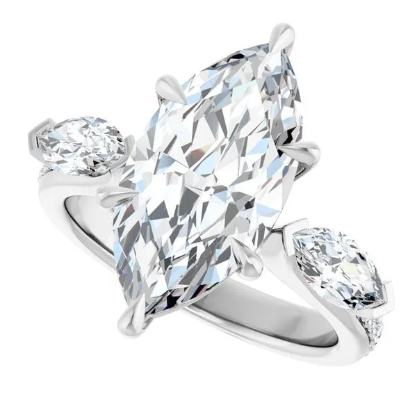 Claw-Prong Three-Stone Engagement Ring Image 5 Natale Jewelers Sewell, NJ