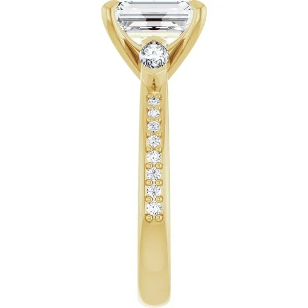 Claw-Prong Three-Stone Engagement Ring Image 4 J. West Jewelers Round Rock, TX