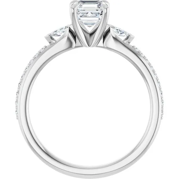 Claw-Prong Three-Stone Engagement Ring Image 2 Arezzo Jewelers Elmwood Park, IL