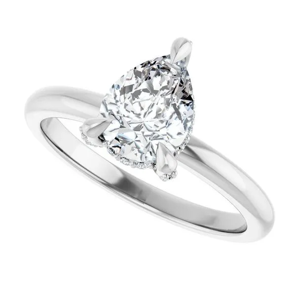 Claw-Prong Hidden Halo-Style Engagement Ring Image 5 Hudson Valley Goldsmith New Paltz, NY