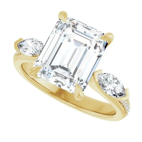 Claw-Prong Three-Stone Engagement Ring Image 5 Arezzo Jewelers Elmwood Park, IL