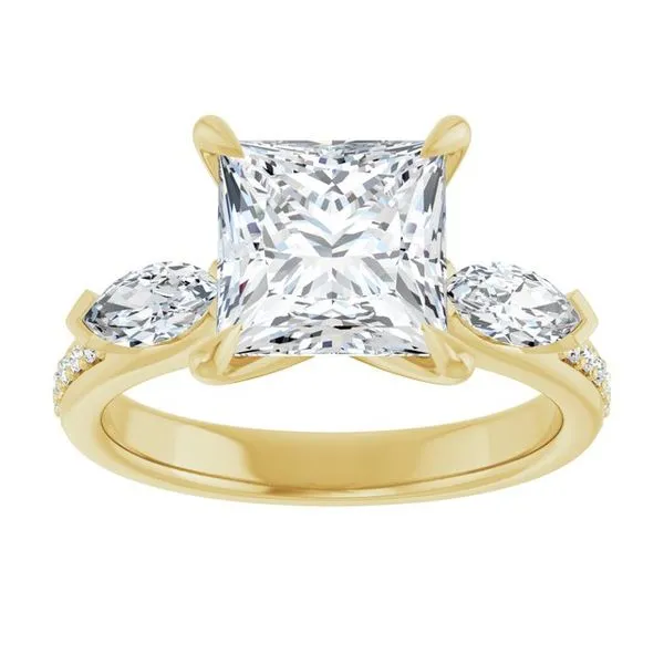 Claw-Prong Three-Stone Engagement Ring Image 3 Don's Jewelry & Design Washington, IA